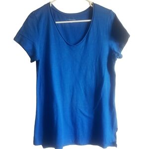 Eileen Fisher Blue Top SP Organic Cotton Minimalistic Classic Comfy Pullover